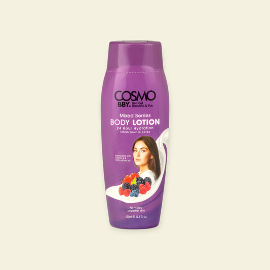 BBY Mixed Berries Body Lotion 400ML – Hydraterende & Voedende Lichaamsverzorging met Vitamine E