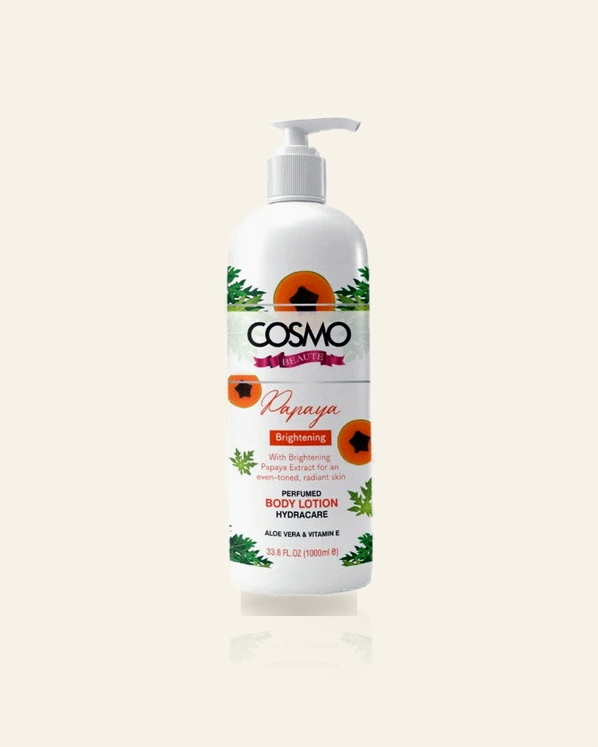 COSMO Beauté Papaya Body Lotion – Verhelderend & Hydraterend (1000ml)