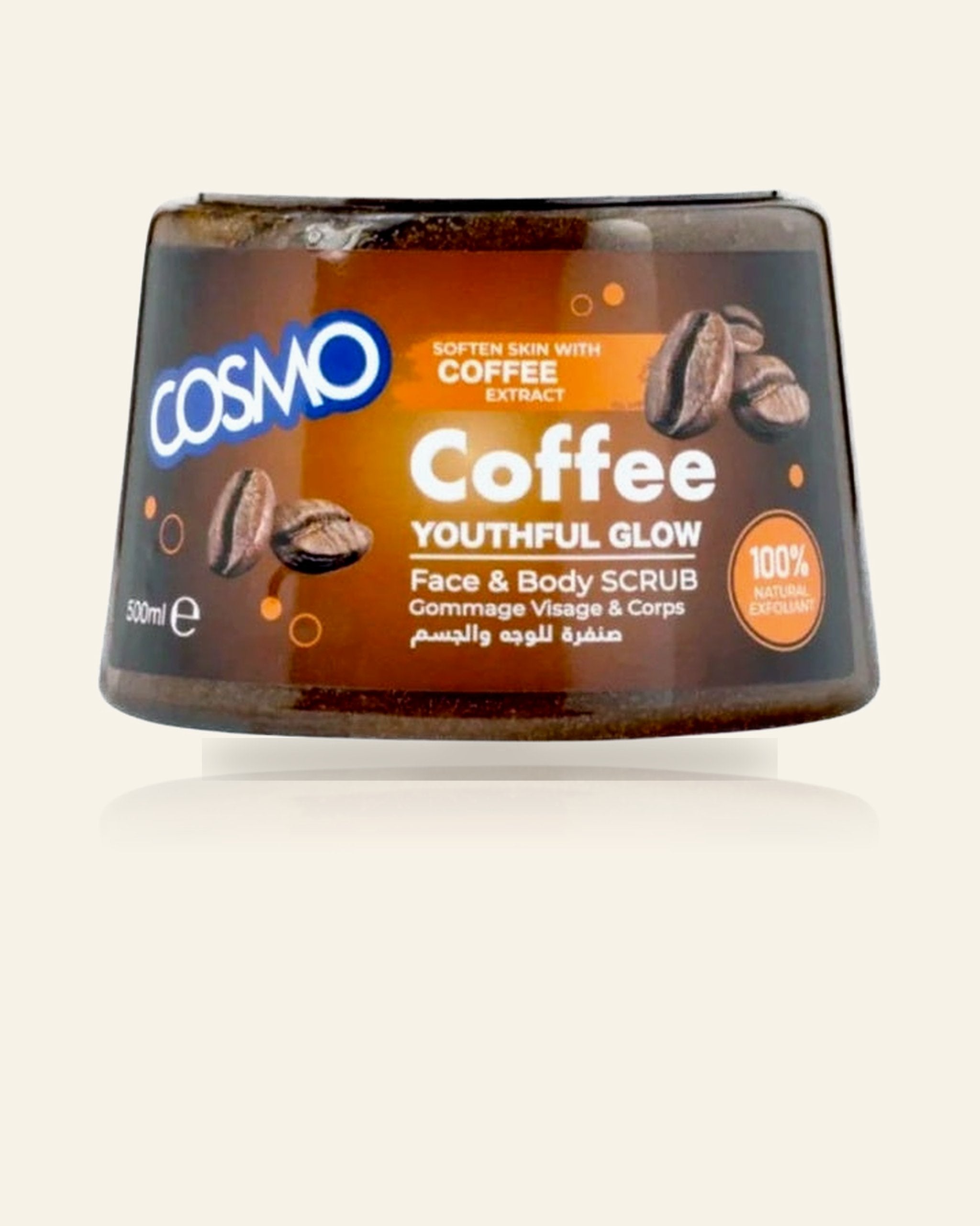 Gezichts- en Lichaamsscrub Koffie 500ML – Exfoliërend & Voedend