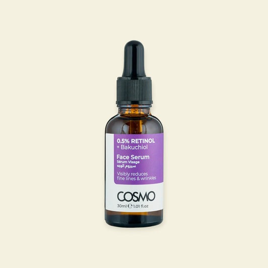 Gezichtsserum 0,5% Retinol + Bakuchiol 30ML – Tegen Rimpels & Huidvernieuwing