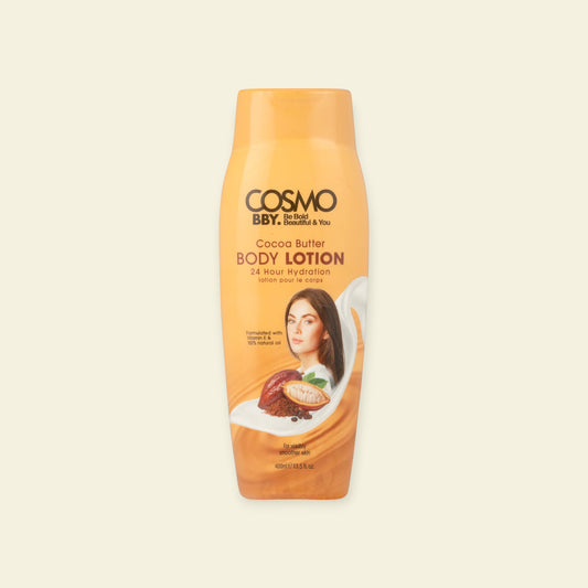 BBY Cocoa Butter Body Lotion 400ML – Diepe Hydratatie & Voeding met Vitamine E