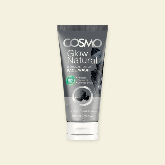 Glow Natural Charcoal Gezichtsreiniger – Diep Reinigend & Detox (150ml)