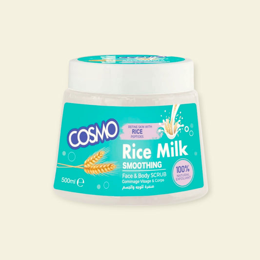 Gezichts- en Lichaamsscrub Rijstmelk – Hydraterend & Verhelderend – 500 ML